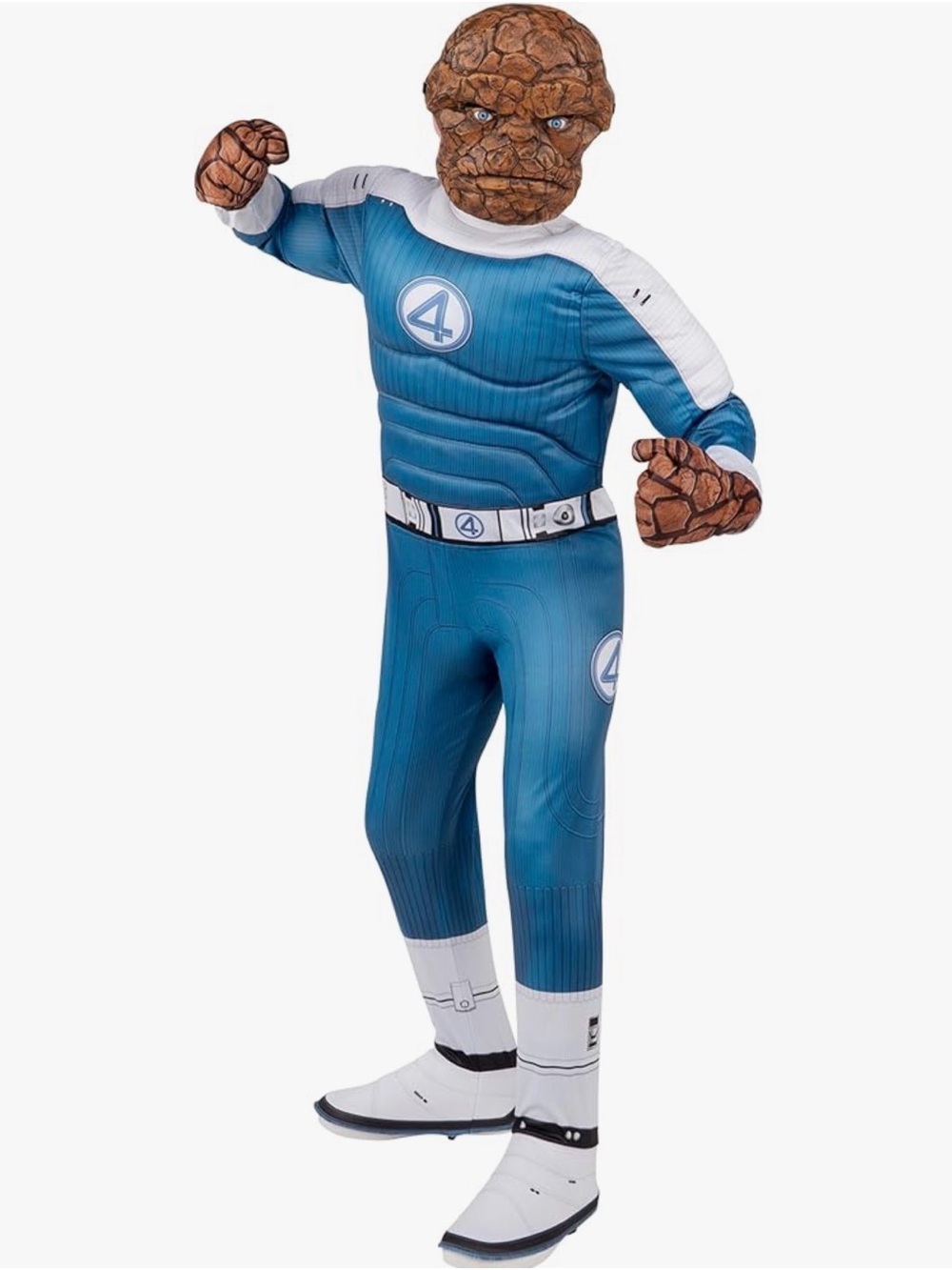Fantastic Four The Thing Kids Blue Costume with Mask Sz 6/7 - Picture 2 of 6